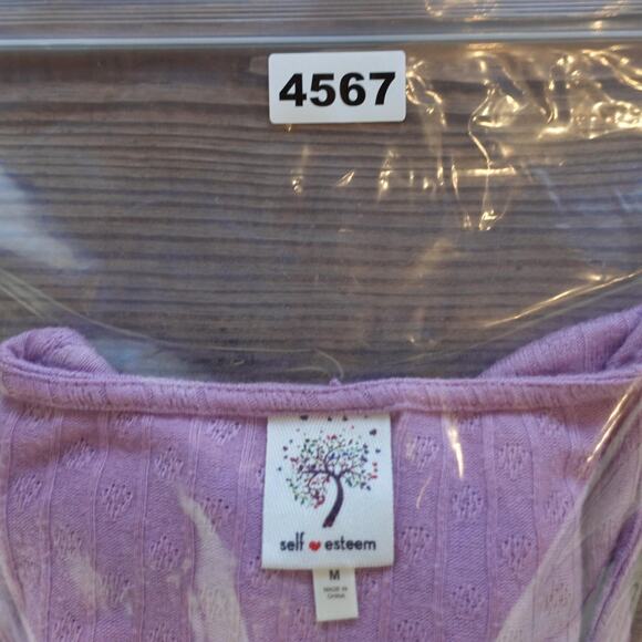 Y2K Cardigan Sweater Medium Purple Pastel Tie Front Crop Cottage Fairy Coquette - Picture 7 of 7